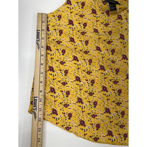 Womens Forever 21 Tank Top Size Small Yellow Floral Spaghetti Strap - Picture 6 of 8